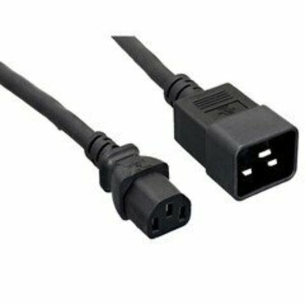 Swe-Tech 3C Server Power Extension Cord, Black, C20 to C13, 14AWG/3C, 15 Amp, 15t FWT10W2-04215